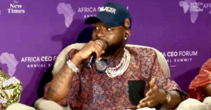 At the Africa CEO Forum, Afrobeat star Davido called on African governments to invest in entertainment infrastructure.