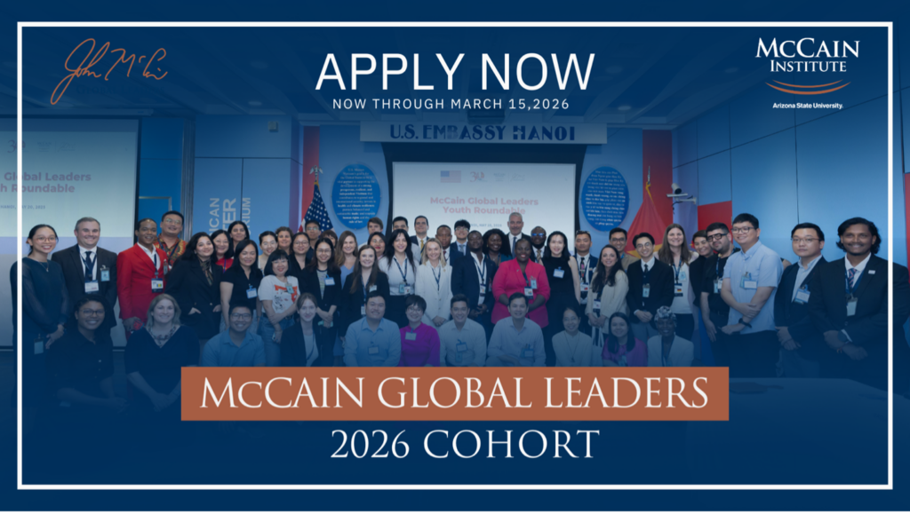 The McCain Global Leaders Program 2026 is a fully funded 12-month leadership fellowship for global changemakers advancing democracy,